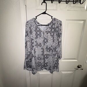 Westport Geometric Gray Women's Blouse